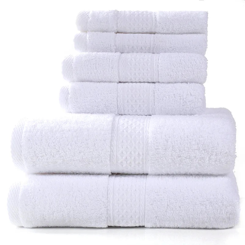 100% Turkish Cotton Quick-Dry Soft Woven Highly Absorbent Hotel Face Hand Bath Towel 6 Piece Gift Towel Set for Bathroom