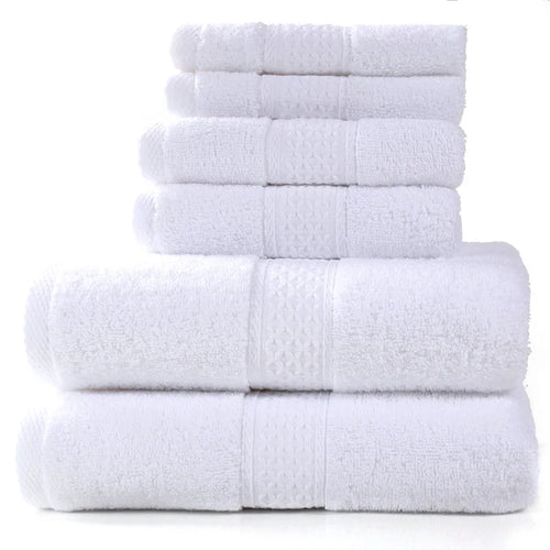 100% Turkish Cotton Quick-Dry Soft Woven Highly Absorbent Hotel Face Hand Bath Towel 6 Piece Gift Towel Set for Bathroom