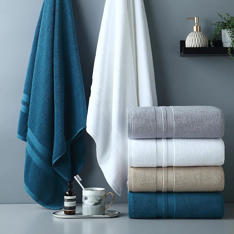 White Hotel Bath Towel 70x140 Large Size Egyptian Cotton White Thick Beach Towels