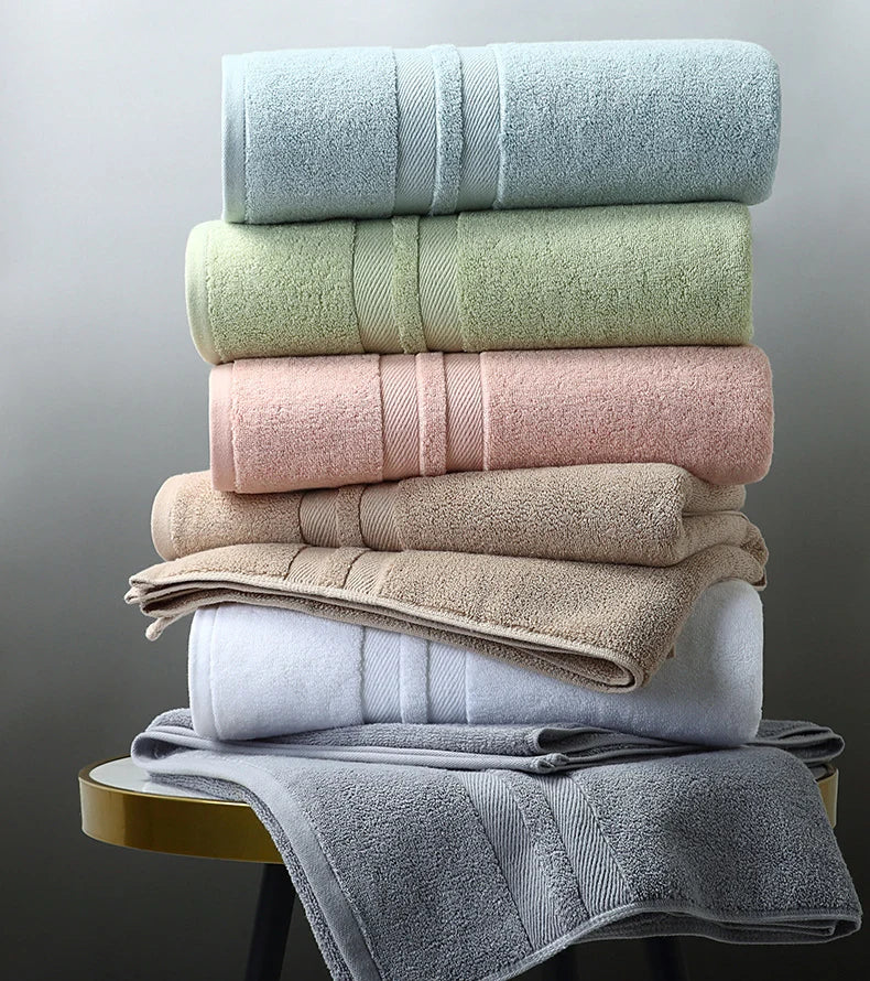 White Hotel Bath Towel 70x140 Large Size Egyptian Cotton White Thick Beach Towels