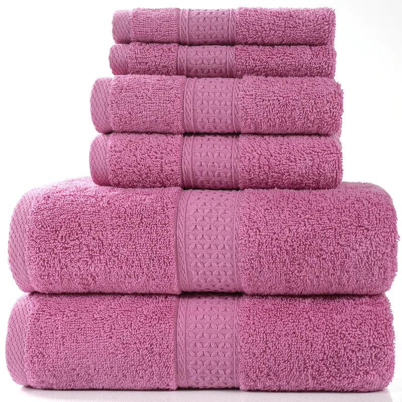 100% Turkish Cotton Quick-Dry Soft Woven Highly Absorbent Hotel Face Hand Bath Towel 6 Piece Gift Towel Set for Bathroom