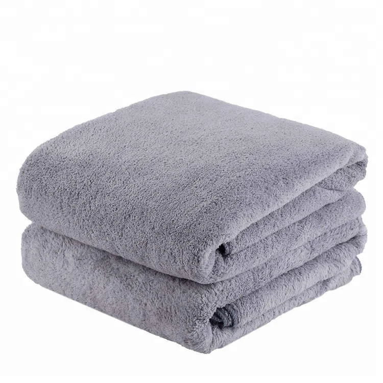 Quick Dry Soft Absorbent Oversized Fade Resistant Plush 70x140 Adult Microfiber Coral Fleece Bath Towels