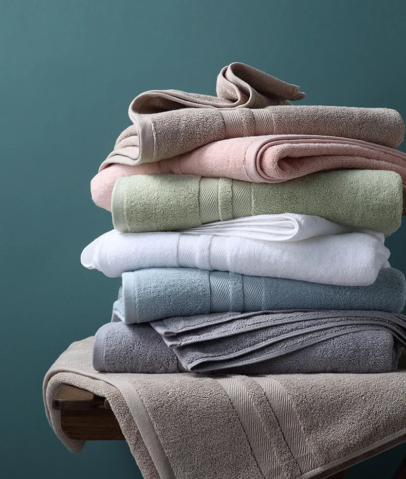 White Hotel Bath Towel 70x140 Large Size Egyptian Cotton White Thick Beach Towels
